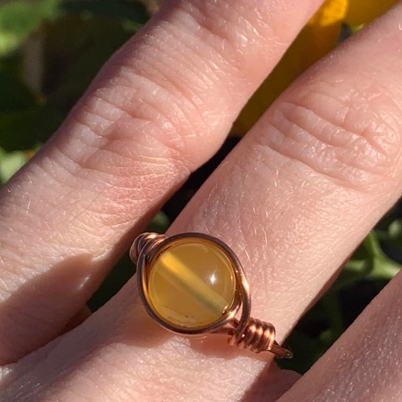 Yellow agate ring - Picture 4 of 4